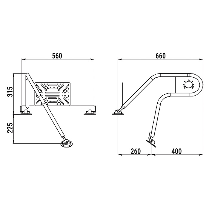 Стойка рулевая с креплением на баллон надувной лодки 25мм в Нальчике