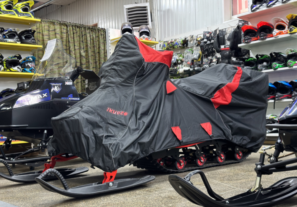 Чехол транспорт. снегохода IKUDZO HUNTER черно-красный Оксфорд ПРЕМИУМ качества с лого IKUDZO в Нальчике