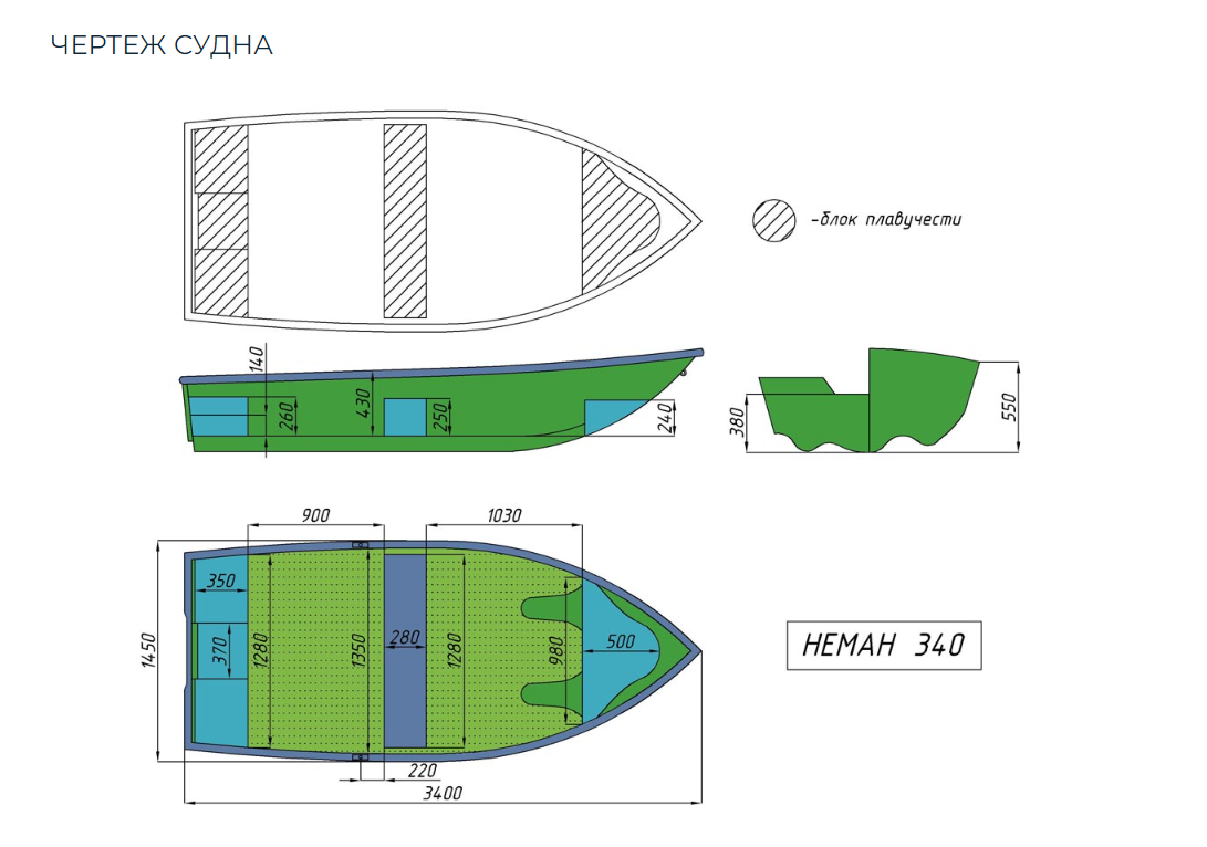 Стеклопластиковая лодка Neman-340 (тримаран) в Нальчике