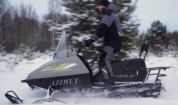 Миниснегоход Бурлак Азимут 24 л.с. , эл.запуск, реверс, тормоз гидравл, капот серый в Нальчике