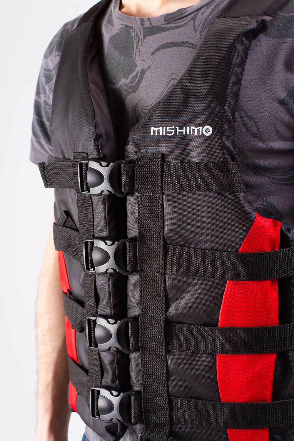 Жилет спасательный MISHIMO PRO Премиум качества Черно-красный в Нальчике