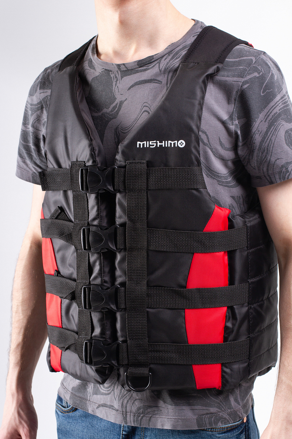 Жилет спасательный MISHIMO PRO Премиум качества Черно-красный в Нальчике